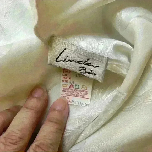 VTG Linda Bis Chemise Waltz Length Lace Inset & Trim  Size large - Picture 5 of 6